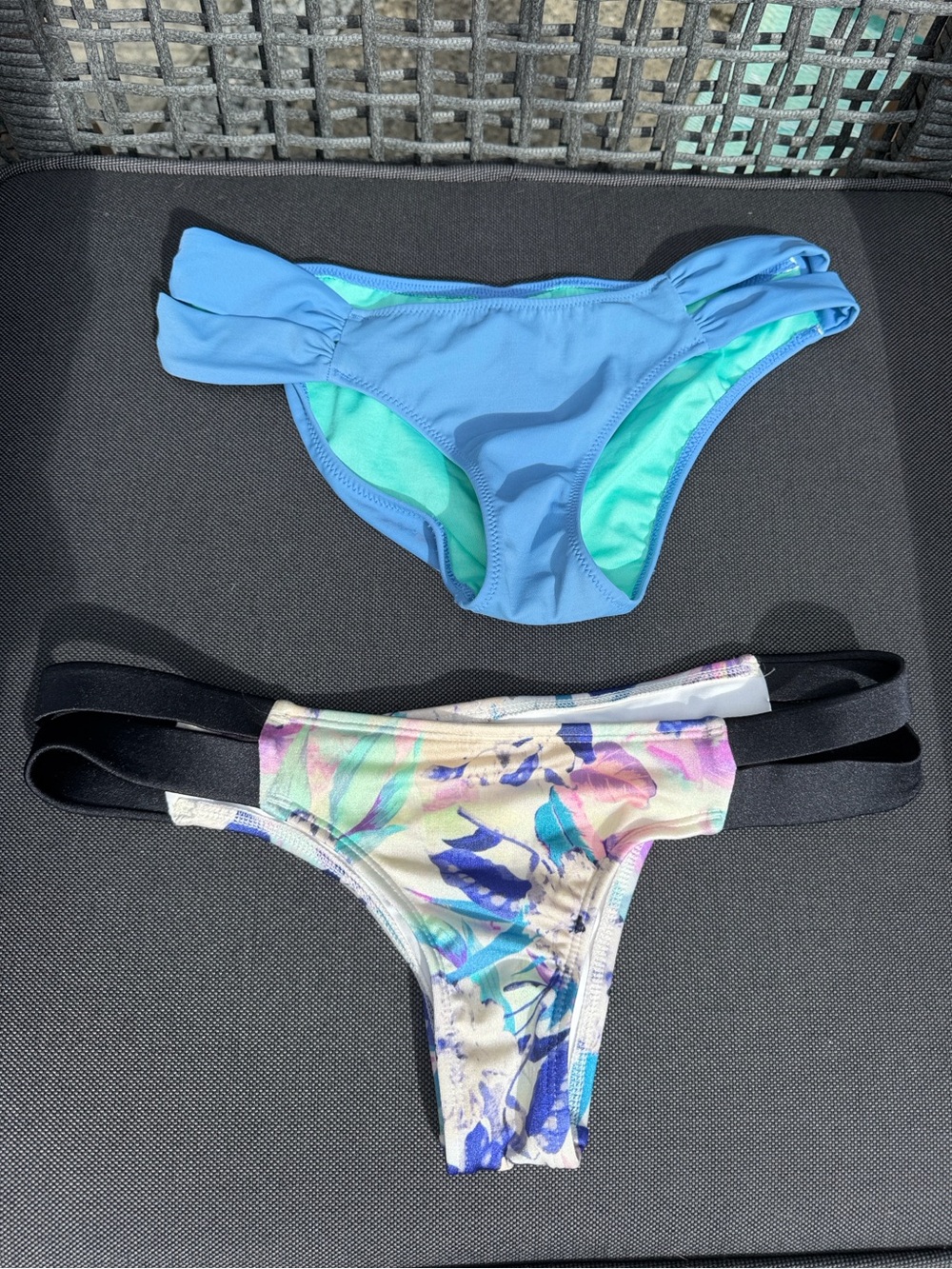 Set of Victoria’s Secret Bikini Bottoms Blue & Floral